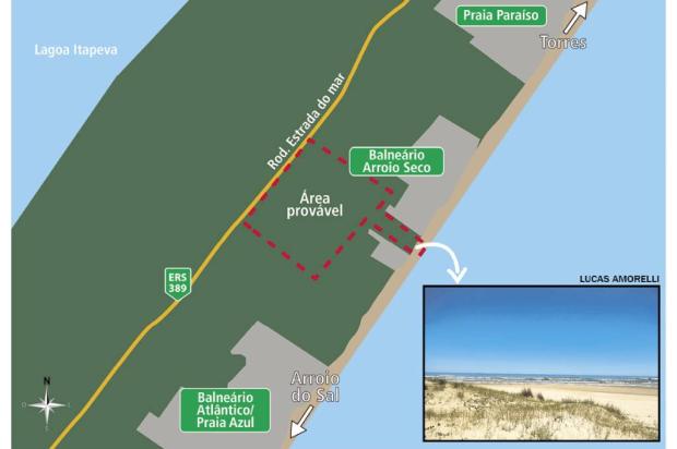 Arroio do Sal estima 4,9 mil vagas para criação do porto no Litoral Norte Reproução / Google Earth/Google Earth